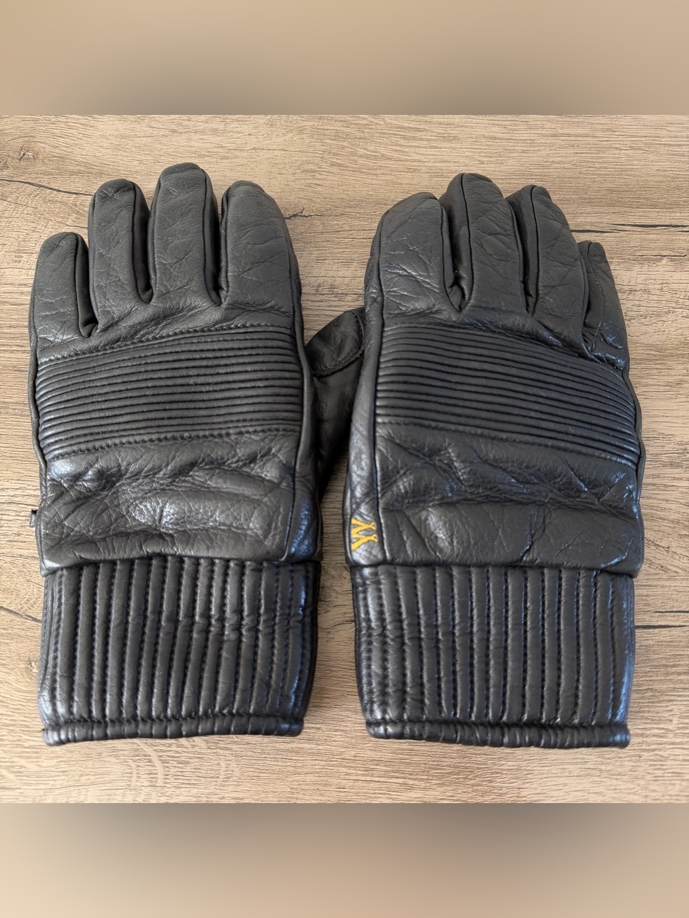 Vintage Mohawk Made in Japan Black Leather Motorcycle Sports Gloves Men’s XL